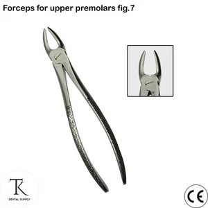 Instrumentos dentales de mano aflojamiento dental extracción premolares superiores pinzas Fig.7 - Imagen 1 de 4
