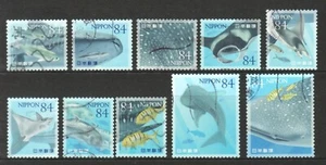 JAPAN 2021 MARINE LIFE PART 5 WHALE SHARK COMP. SET OF 10 STAMPS IN FINE USED  - Picture 1 of 4