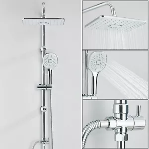 Duschsystem set Edelstahl Regendusche Duschgarnitur 20cm Kopfbrause Duscharmatur - Bild 1 von 15