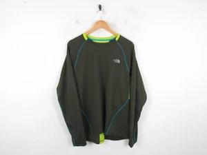 The North Face Mens Long Sleeve Flashdry T-Shirt Green Breathable Gym Hiking XL - Picture 1 of 11