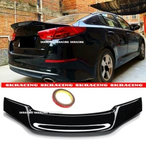 For 2011-2019 Kia Optima Glossy black Rear Tail Trunk Lip Spoiler Wing - Picture 1 of 16