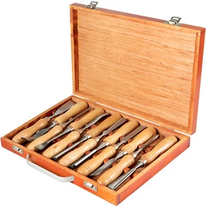 VEVOR 12Pcs Wood Carving Tools Hand Chisel Set Woodturning Tools Carpenters Tool - Picture 1 of 12