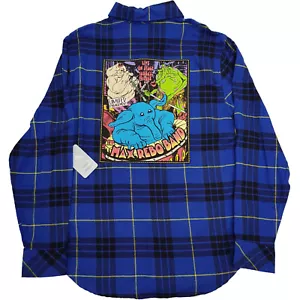 Disney Store Star Wars The Max Rebo Band Shirt Blue Check Plaid Adults Medium - Picture 1 of 14