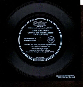 NIGHT RANGER STILL ROCK IN AMERICA FLEXI-DISC RECORD Guitar Player Sound Page - Imagen 1 de 1