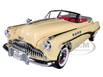 1949 BUICK ROADMASTER CREAM W/RED INTERIOR 1/18 DIECAST MODEL CAR MOTORMAX 73116 - Image 1 of 4