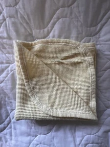 Vintage Carters gelb Baumwolle Waffelmuster Thermo Babydecke Made in USA - Bild 1 von 6
