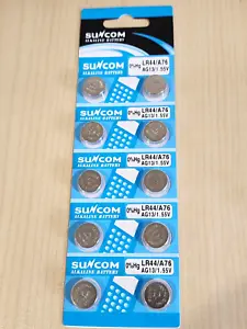 10 piece LR44 Suncom A76 L1154 AG13 357 New Alkaline Battery EXPIRE 12/31/2028 - Picture 1 of 3