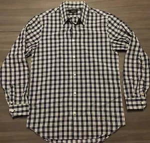 APC Rue Madame Paris Mens Size Small Button Front Black White Plaid L/S Shirt - Foto 1 di 8