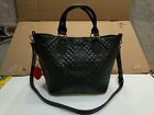 NWT DESIGUAL Embossed Synthetic Leather Tote Bag Claudia Florida Black