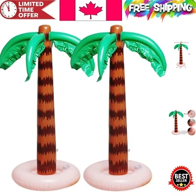 Inflatable Palm Tree Decoration Set - 2 Jumbo Coconut Trees for Hawaiian Luau - Image 1 of 4