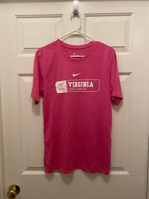 Virginia UVA Cavaliers Women's Cross Country Team Issued Pink T-Shirt Medium - Image 1 of 2