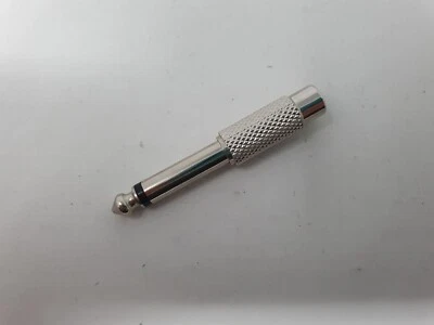 RCA Phono Socket to 6.35mm 1/4 inch Mono Jack Plug Adapter Converter Nickel  - Image 1 of 4