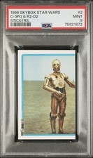 1996 SKYBOX STAR WARS STICKERS #2 ~ C-3PO ~ PSA 9