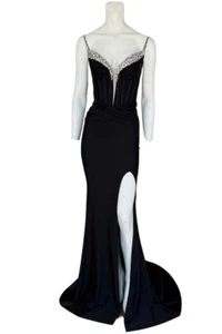Black Corset Jovani Gown 5020 Size 00 NWT - Picture 1 of 7