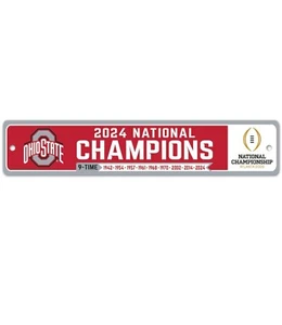 Ohio State Buckeyes 2024-25 National Champions Plastic Street Sign NCAA WINCRAFT - Picture 1 of 1