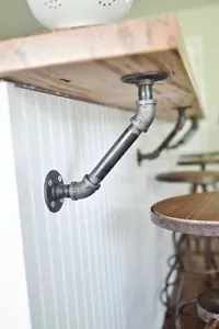 Industrial Pipe Brackets Heavy Iron Shelving Support Triangle Version (PAIR) - Picture 1 of 1