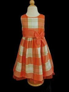 Vintage 1990's Girls Sleeveless Plaid Dress By Emily Rose Size 6 FREE SHIPPING - Picture 1 of 4