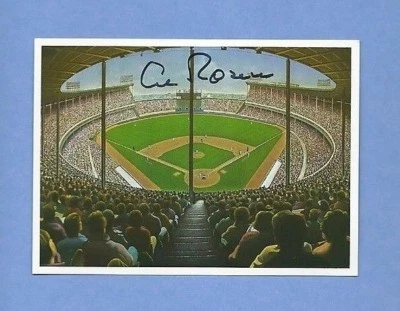 TARJETA DE ARTE "CAVERNOUS CLEVELAND STADIUM" FIRMADA POR LOS INDIOS ROSEN Foto 1 de 2