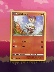 Pokemon Card Scorbunny Sword & Shield Holo Rare 031/202 Near Mint - Picture 1 of 2