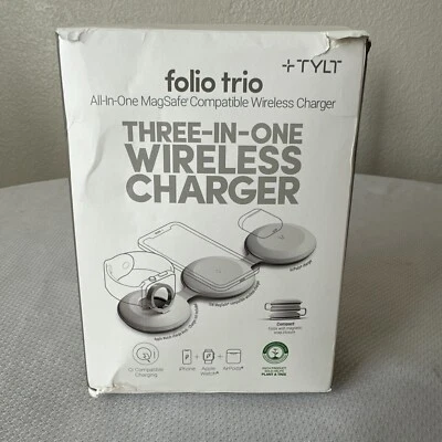 3 in 1 MagSafe Folio Trio 15w Wireless Charger for iPhone, Apple Watch & AirPods - Image 1 of 4
