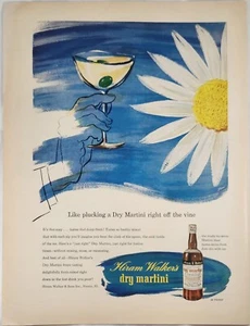 1946 Hiram Walker martini secco cocktail pubblicità vintage come pizzicare - Foto 1 di 1