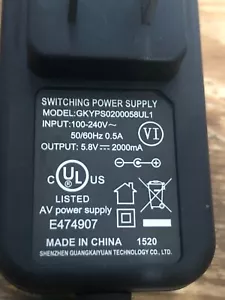 Switching Power Supply Model GKYPS0150058UL1 5.8V 2000mA - Picture 1 of 3