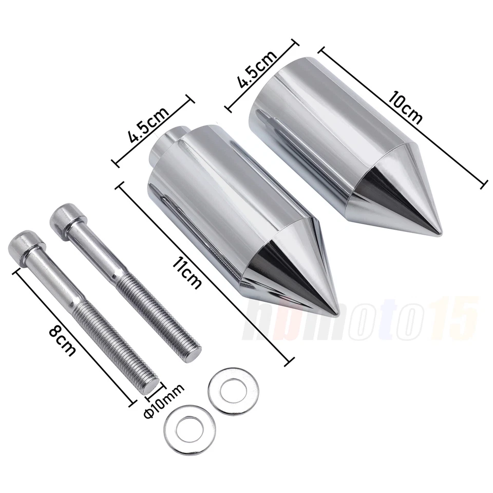 Chrome Frame Protector Slider Spike Al For Honda CBR 00-01 929RR / 02-03 954RR - Imagem 1 de 4