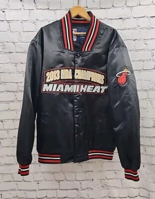  Mens Miami Heat 2013 Champion Satin Jacket JH Design Size Large L - Image 1 of 4
