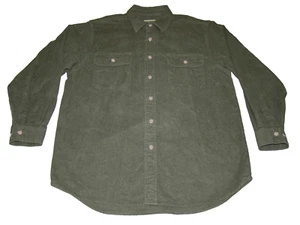 VTG Field & Stream Mens Large Army Green Chamois Flannel Hunting Sportsman Shirt - Picture 1 of 6