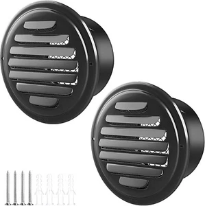 4'' 2pcs Stainless HVAC AC Vent Cover Louvered Grille Wall Inlet Fly Screen Mesh - Picture 1 of 10
