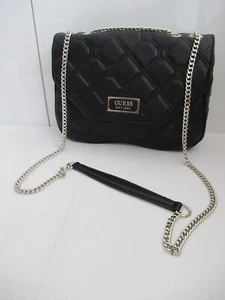 GUESS Ladies Shoulder BAG As New Black Vegan - Picture 1 of 16