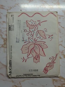 Vintage 1959 UNCUT McCall's Rose Motifs In 3 Sizes Transfer Pattern # 2361 - Picture 1 of 3