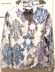 Women New Alfred Dunner Gray/Multicolor Long Sleeve Full-Zip Fleece Coat size S - Picture 1 of 4