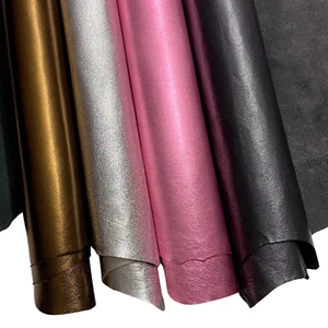 Leder Lammleder metallic, Lederstück Lederhaut Zuschnitt A4/3/2 Nappaleder - Bild 1 von 23