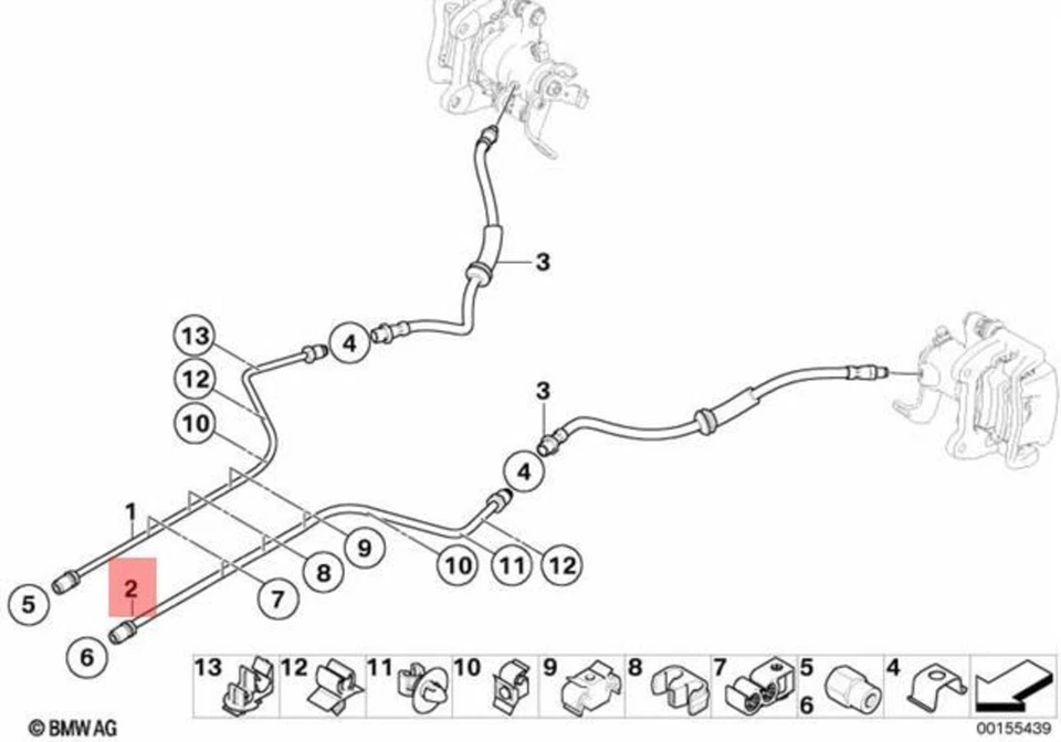 Genuine BMW R56 R56N R57 R57N R58 R59 Cabrio Rear Brake Pipe OEM 34306794858 - Image 1 of 1