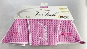 EXSITE Golf Grande Waffle Caddy Toalla Grande 41" x 7" x 21" 1 Toalla ROSA Blanco - Imagen 1 de 4