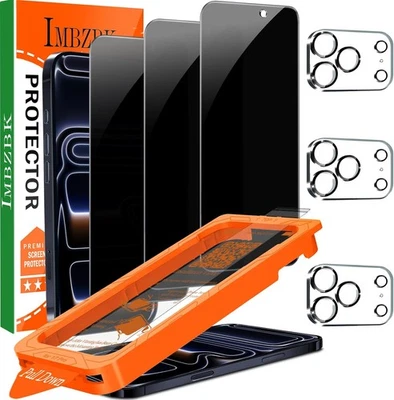 IMBZBK 3 Pack Privacy Screen Protector for iPhone 17 Pro [6.3 17 Pro-Black  - Image 1 of 4