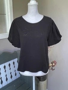 TOP Goldie LeWinter 100% Supima Baumwolle Kurzarm T-Shirt Gr. L schwarz - Bild 1 von 7