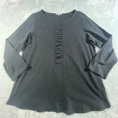 Habitat Clothes to Live In Womens Tunic Top Sz L Black Cotton Relaxed Casual - Image 1 of 4