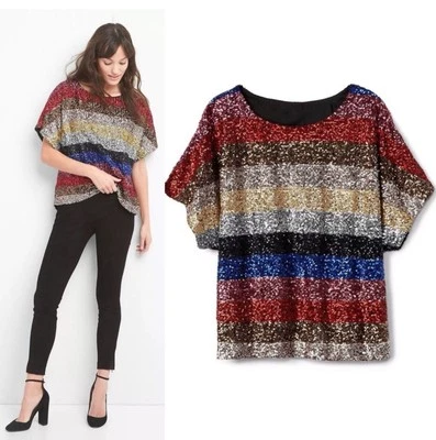 GAP женщин сумасшедший блестками полоски кимоно верхний стиль 213282 размер маленький/средний - Изображение 1 из 4