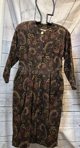 r k originals Kleid Vintage Cord Braun Paisley Gr. 10 - Bild 1 von 6