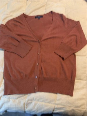 Suéter Retro Mossimo Vintage Años 90 Y2K Mangas L 3/4 Naranja Quemado Abotonable Foto 1 de 4