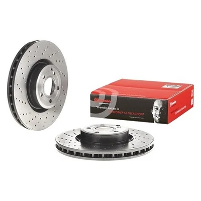 For Mercedes-Benz SL450 17-20 UV Coated Series Drilled Vented Front Brake Rotor - Image 1 of 4
