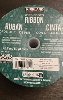 Kirkland Wire Edged Ribbon Christmas Gnomes 50 Yds 2.5 Inches Wide New Sealed - Image 1 of 4