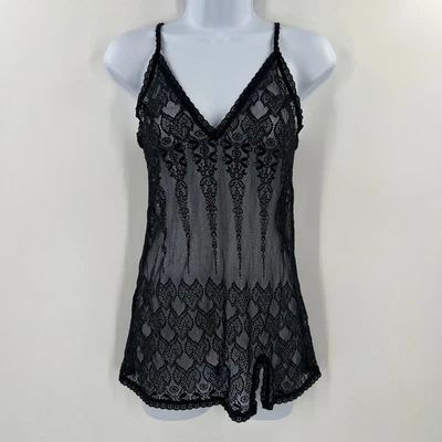 Camisón de encaje Victoria's Secret S negro transparente caprichoso grunge hada Y2K Foto 1 de 4