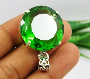 Zertifizierter 85,55 ct natürlicher grüner Peridot Anhänger Rundschliff wunderschöner Edelstein - Bild 1 von 8