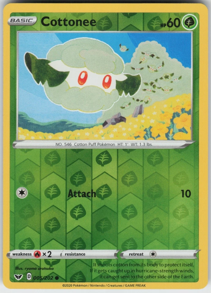 PO-06 Reverse Holo Cottonee 005/202 SWSH01: Sword & Shield Base Set - Image 1 of 1