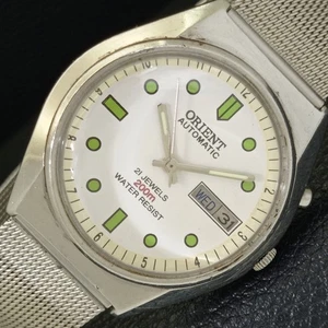 VINTAGE ORIENT AUTOMATIC 46941 JAPAN MENS WHITE COLOR DIAL WATCH a700638-1 - Picture 1 of 10