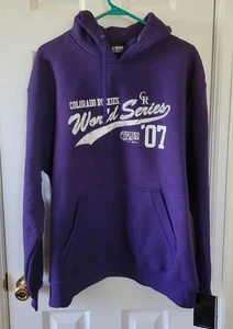 Big Cotton Gear Hoodie Colorado Rockies 2007 World Series Purple Sz XL Pullover - Picture 1 of 14