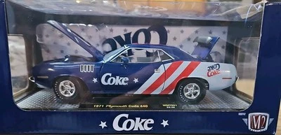 M2 MACHINES Coke 1971 Plymouth Cuba 440 Blue And White WMTS01 - Image 1 of 4